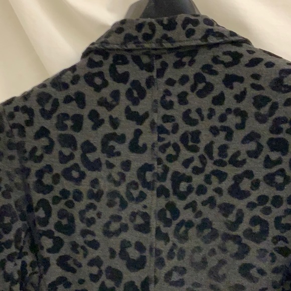 Majestic Filatures Black and Gray Leopard Stretchy Moto Jacket with Zippers (S) - Picture 5 of 7